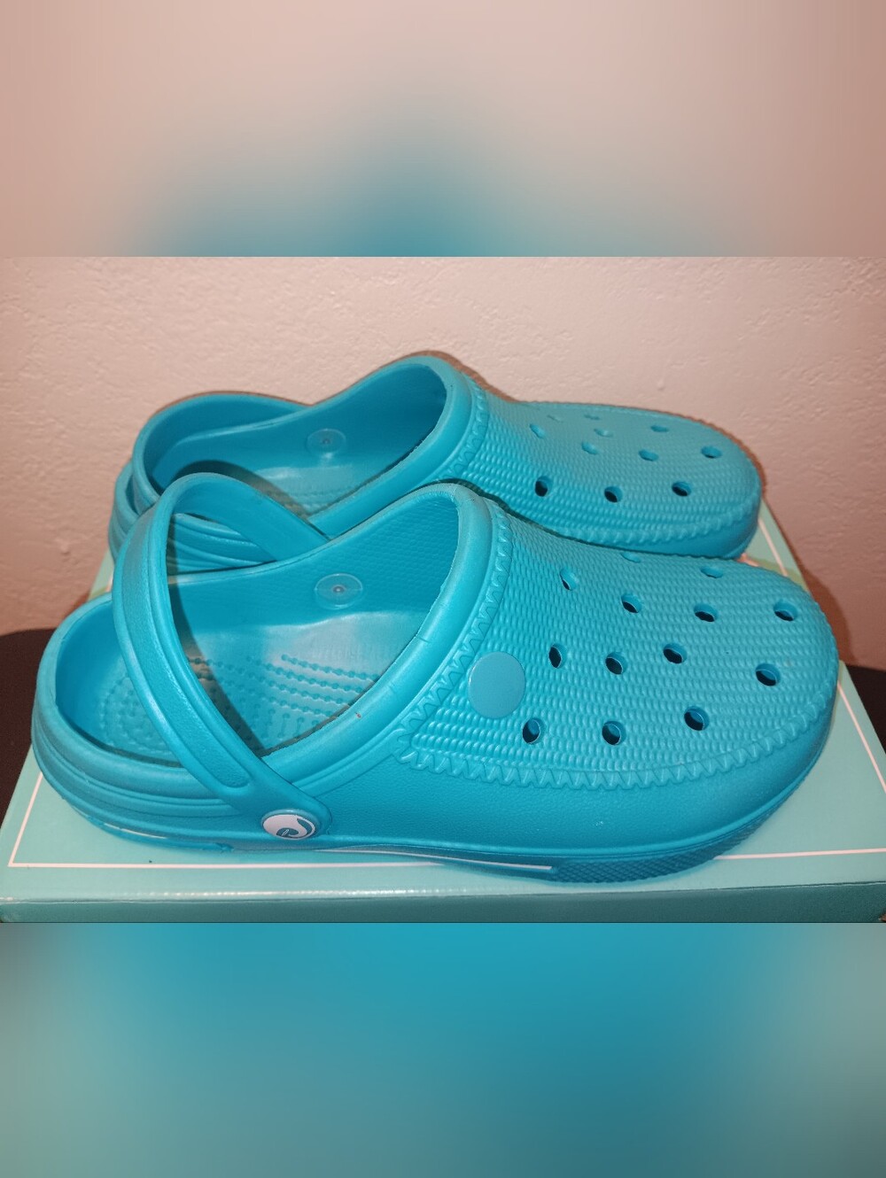 Women's Teal Slip-On Comfort Sandals